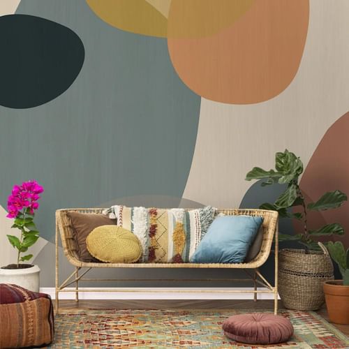 Life n Colors: Modern Mosaic Abstract Theme Room Wallpaper