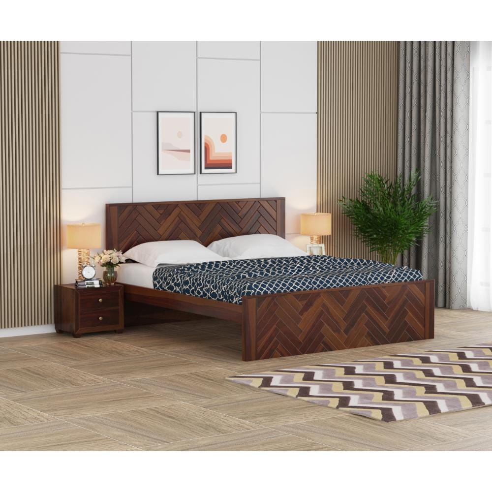 Lynora Non Storage Bed in Sheesham