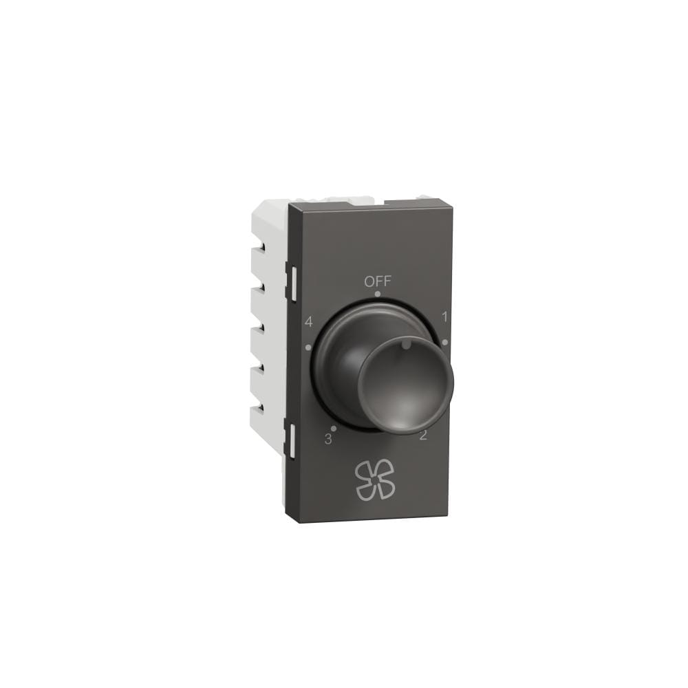 Fan Regulator, Miluz Zeta, 4-Step, 1 Module, Warm Grey by Schneider Electric