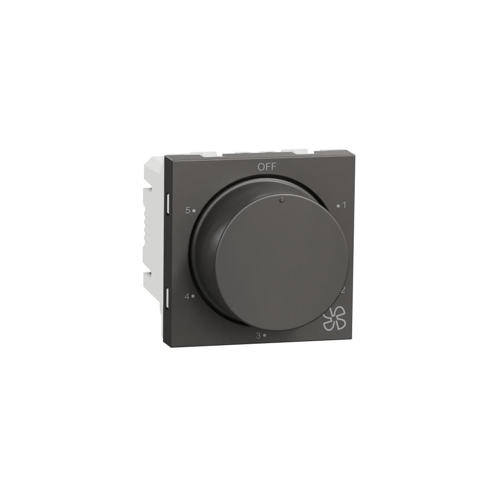 Fan Regulator, Miluz Zeta, 5-Step, 2 Module, Warm Grey by Schneider Electric