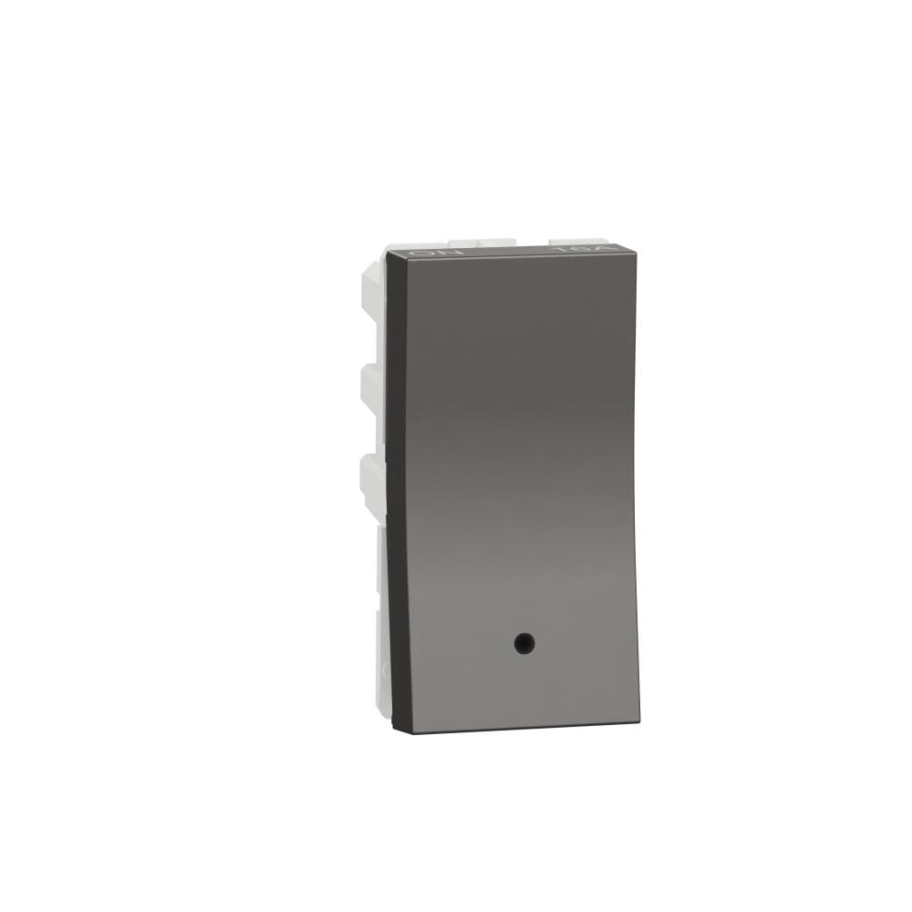 Switch, Miluz Zeta, 16A, 1 Way, 1 Module, With Indicator, Warm Grey by Schneider Electric