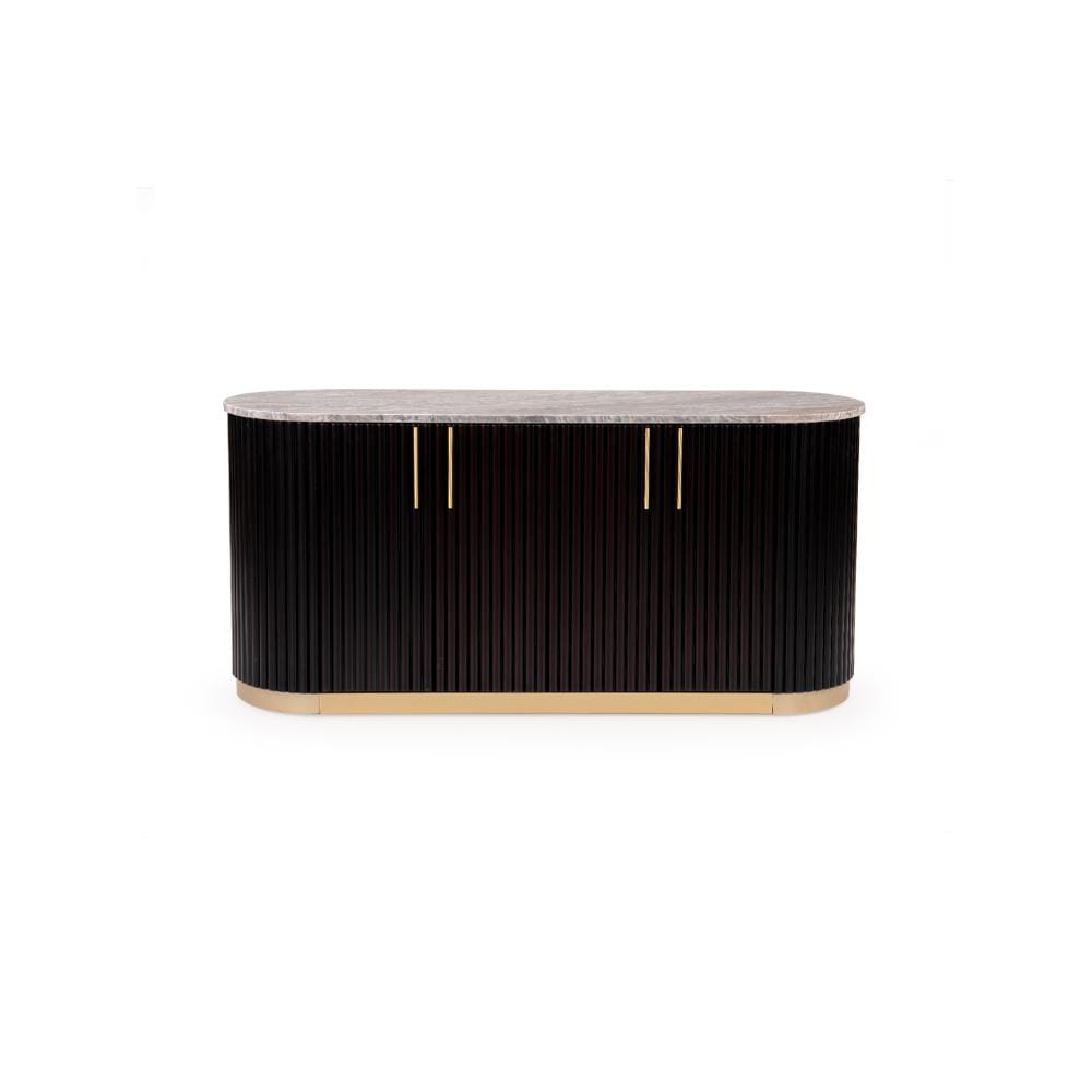 Pure Opus White Sideboard with Natural Stone Tabletop (OPUS/SB) by Durian
