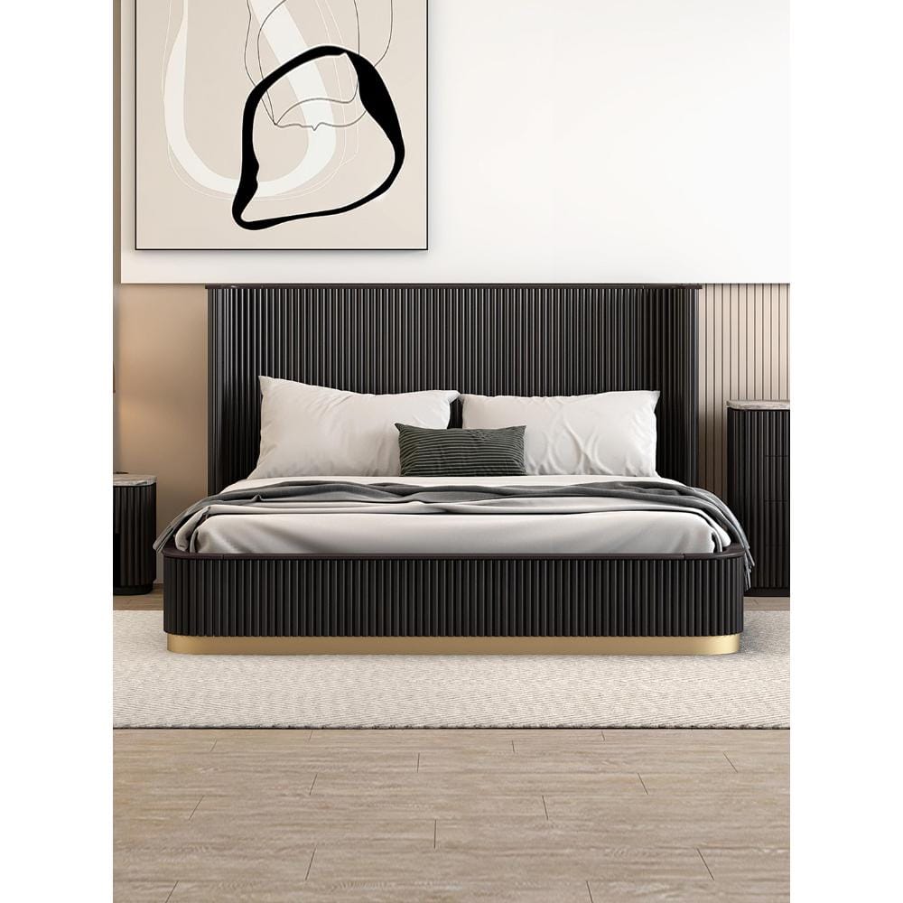 Opus Brown Engineered Wood Bed by Durian