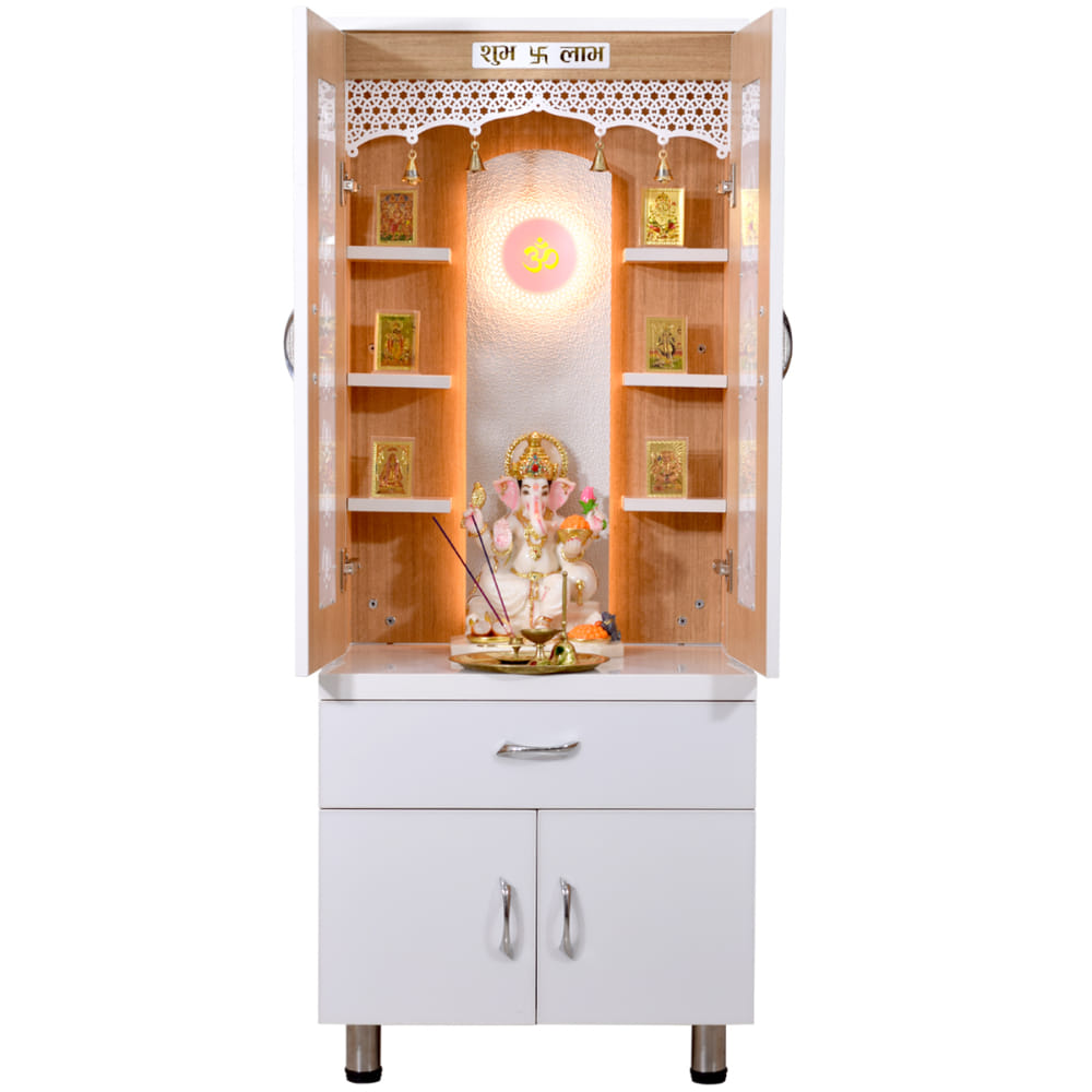 Home Temple With LED Lights - The Mandir Store (MWC-23-116-348-602418, Padmanabham)