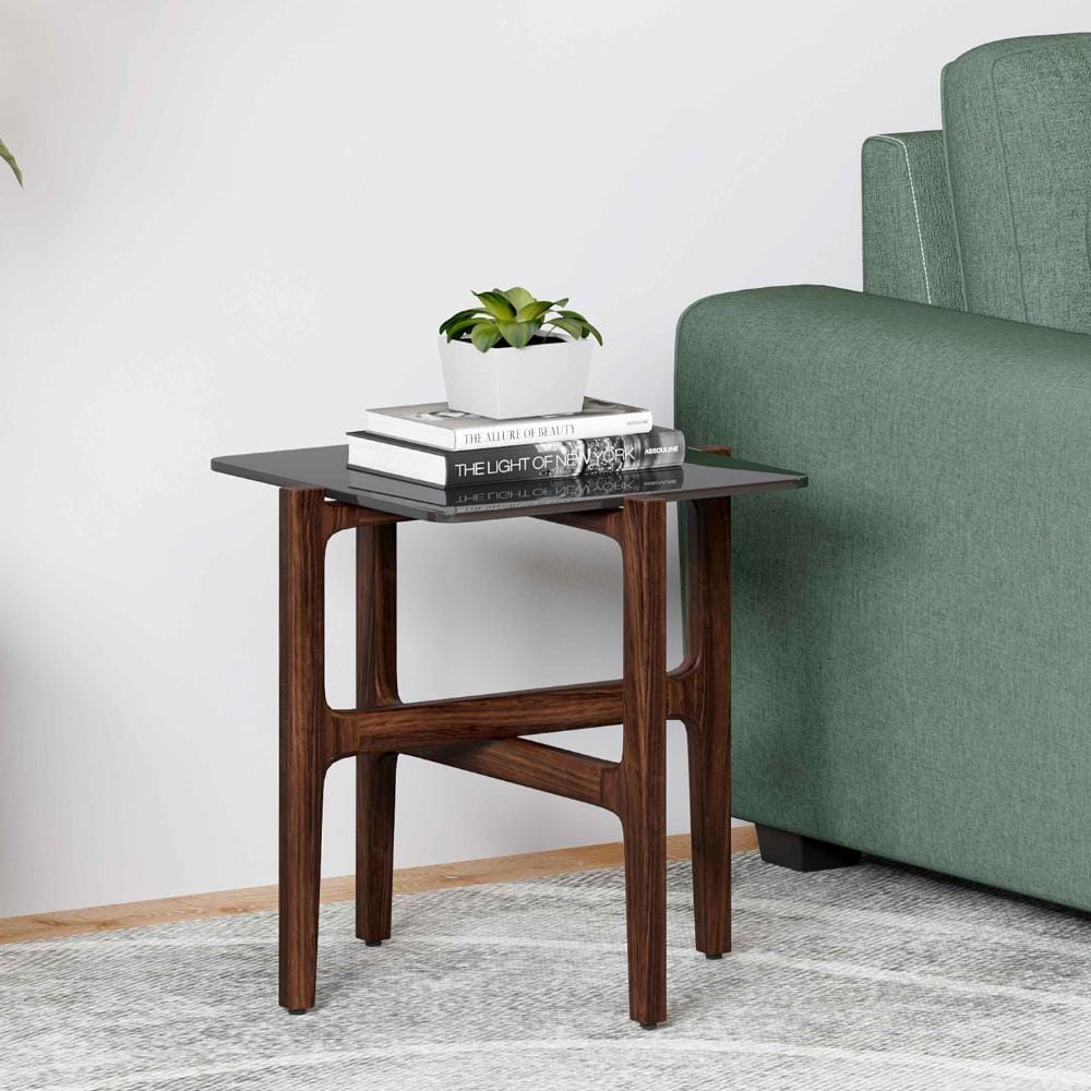 Payton Brown Solid Wood Side Table (PAYTON/ST) by Durian