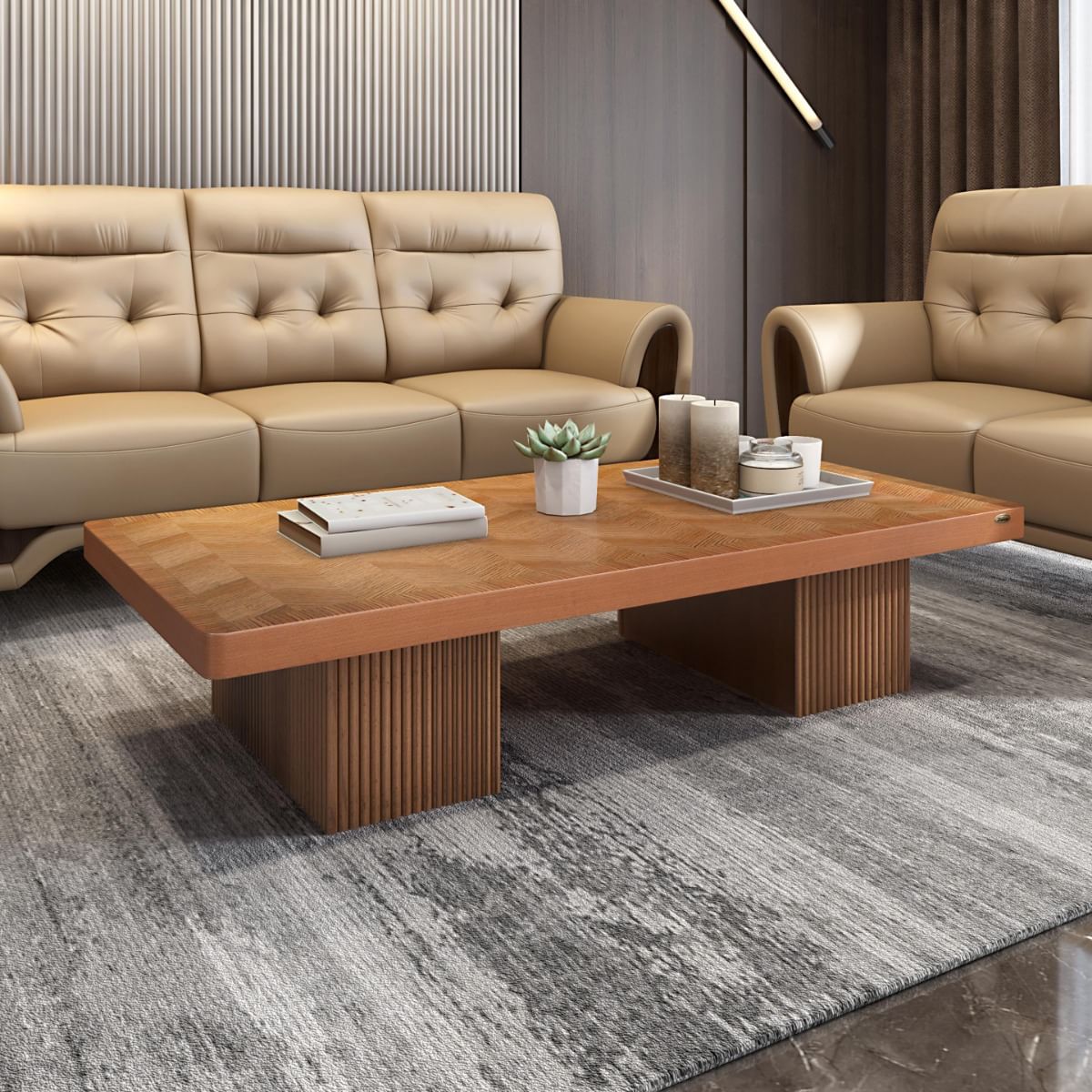 Pearson Brown Veneer Coffee Table by Durian (PEARSON/CT)