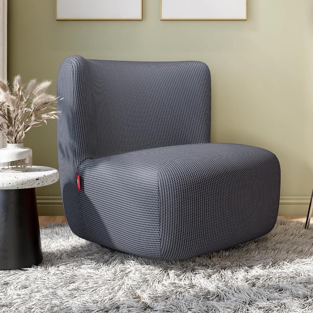 Percy Blue Fabric 1 Seater Lounge Chair (PERCY/A) by Durian