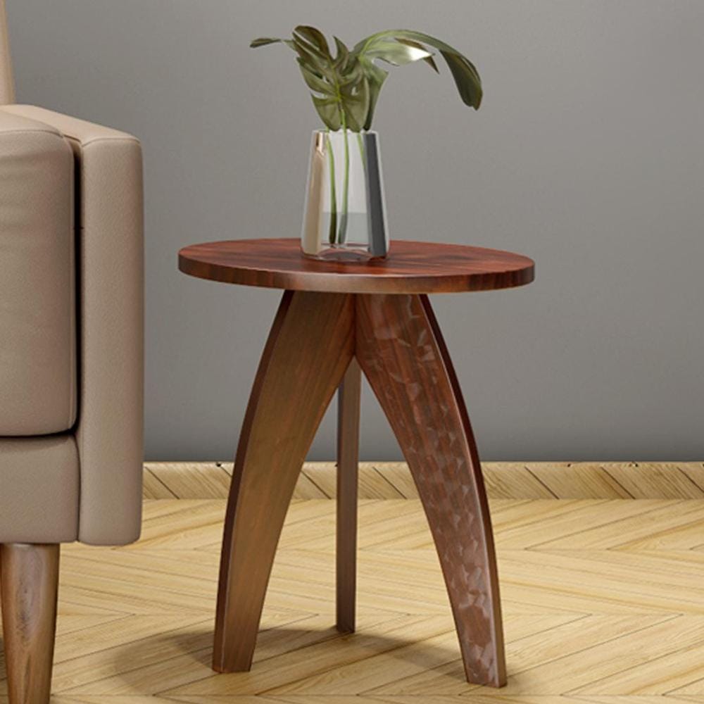 Polka brown solid wood Teak Side Table by Durian