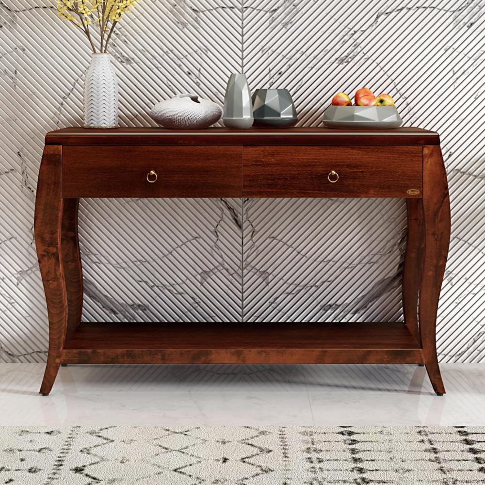 Reagan Brown Veneer, Solid Wood Sideboard & Crockery Unit (REAGAN/CONSOLE) by Durian