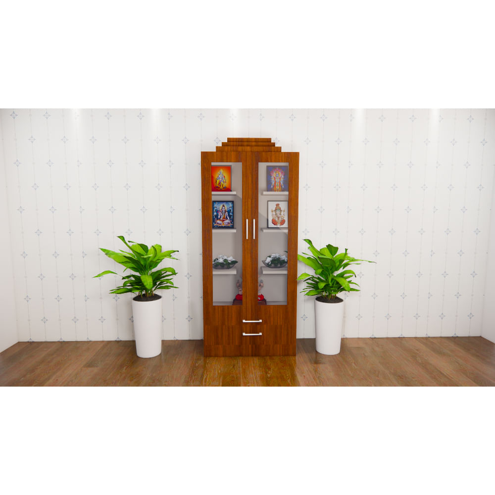 Floor Standing  Puja Unit - Design 5.1B (3ft) with Shutters