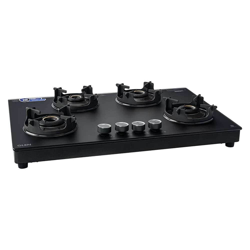 Glen 4 Burner Ultra Slim Matt Glass LPG Stove with High Flame Forged Brass Burner (CT1045USMGAI)
