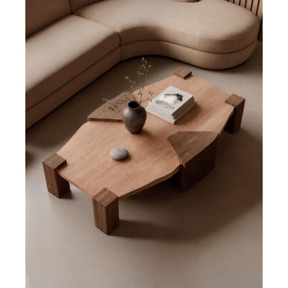 Tsuchi Traventino Top Coffee Table by The Flamingo Life
