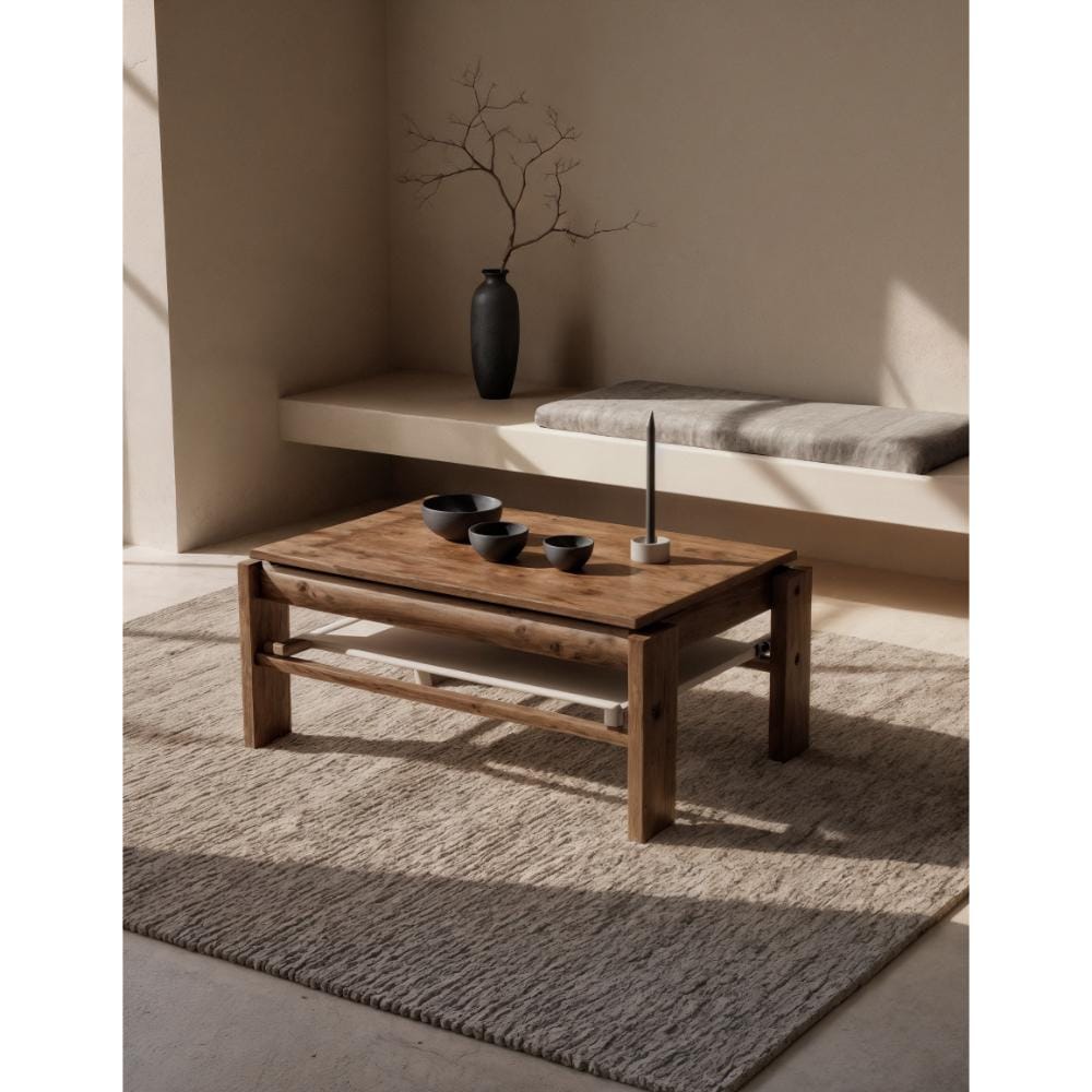 Tsuchi Wood Top Coffee Table by The Flamingo Life