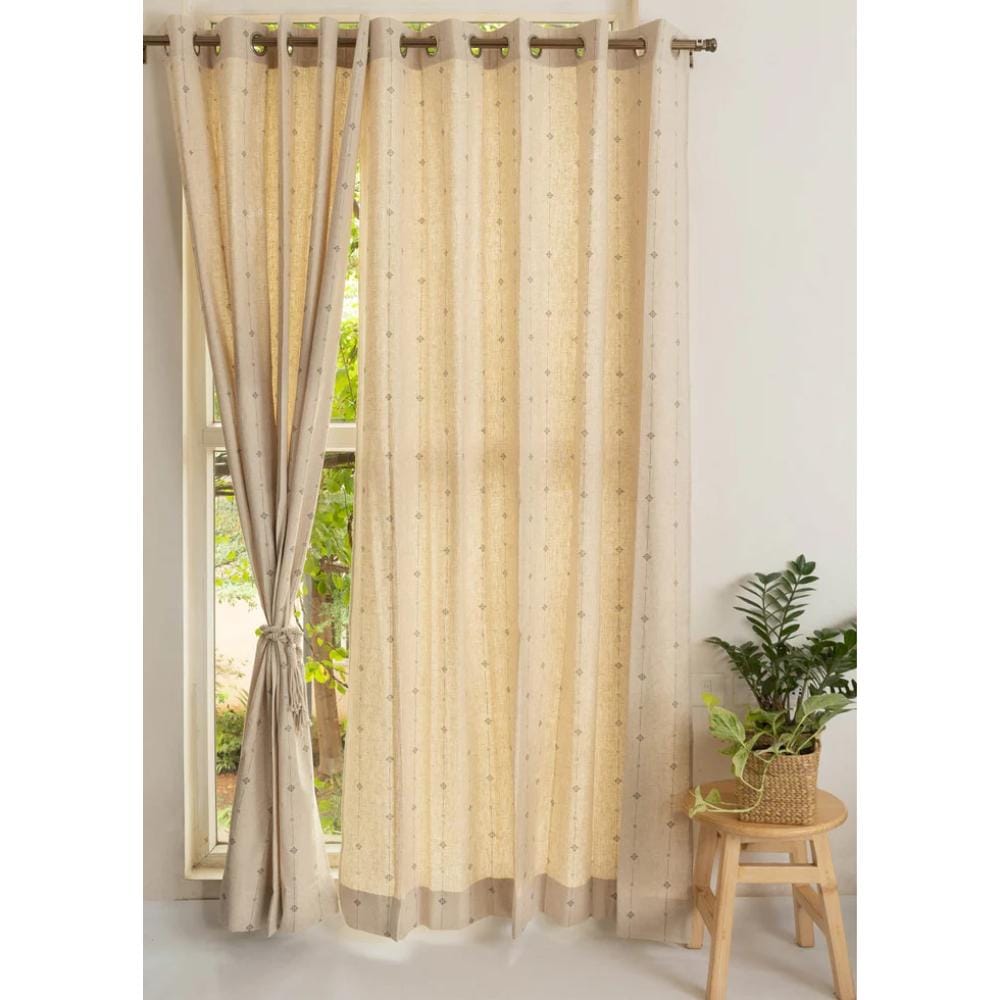 TYD Readymade Eyelet Curtain: Tulsi Linen