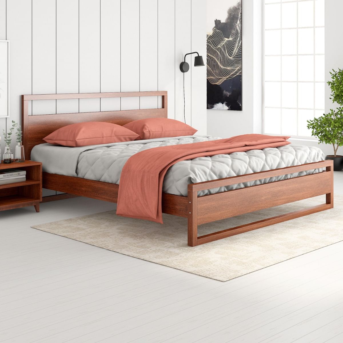 Turner Brown Solid Wood King Bed by Durian (TURNER-I/KB)