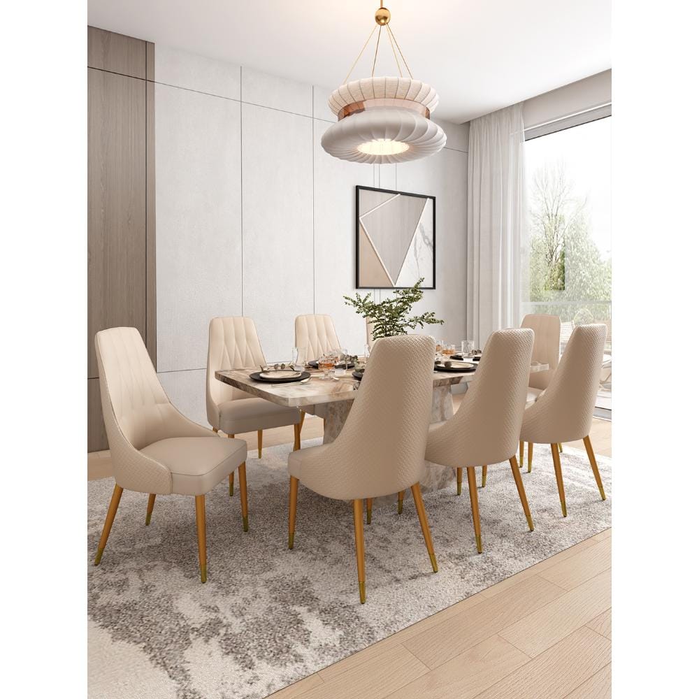 Viola Beige Marble 8 Seater Dining Set (VIOLA/A) by Durian