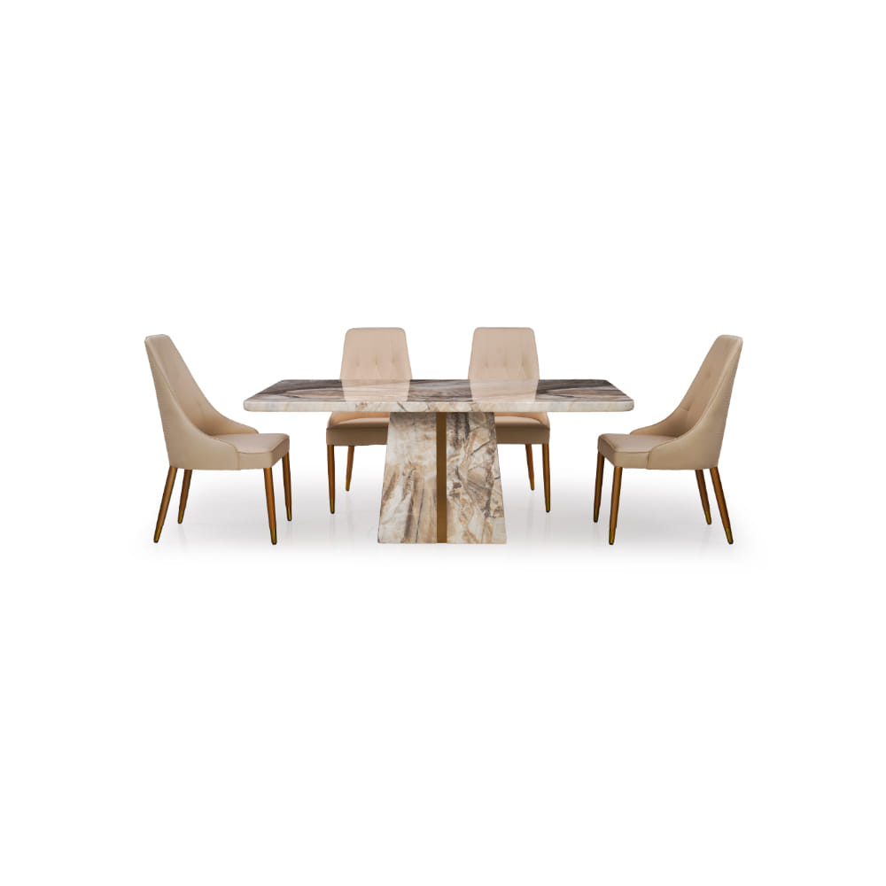 Viola Marble 6 Seater Dining Set by Durian