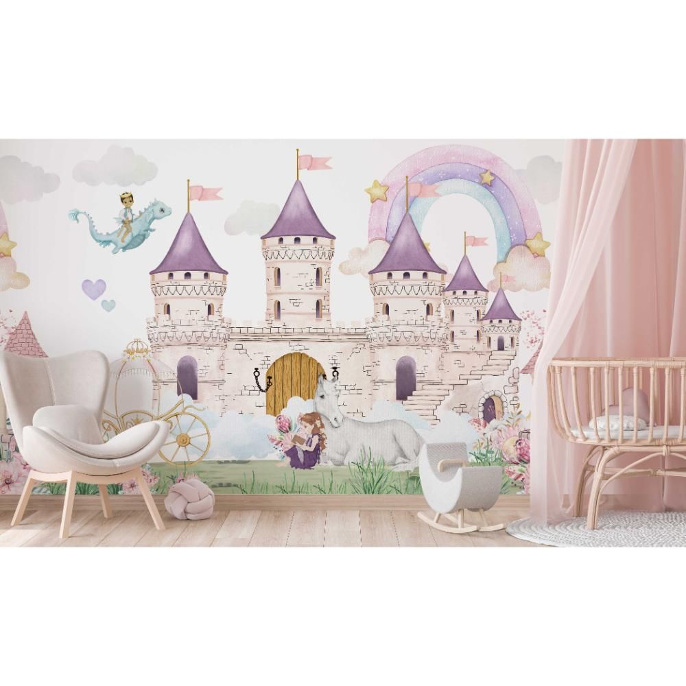 Artisan: WL21006- 1 Princess & Pegasus Wonderland Custom Wallpaper